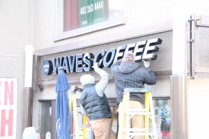 Waves Coffee, 17th Ave: There are many technical details and difficulties that go into the production and installation of channel letter signs. The end result -- your business will stand out from others, and be noticed more easily by on-goers.