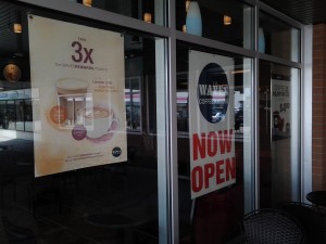 Waves Coffee, Sunridge: These are specially-designed poster signs, which are able to suction to the window from inside your business. It is a great way of letting your customers know about your latest promotions.